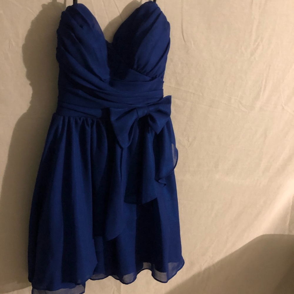 blue strapless homecoming dress!